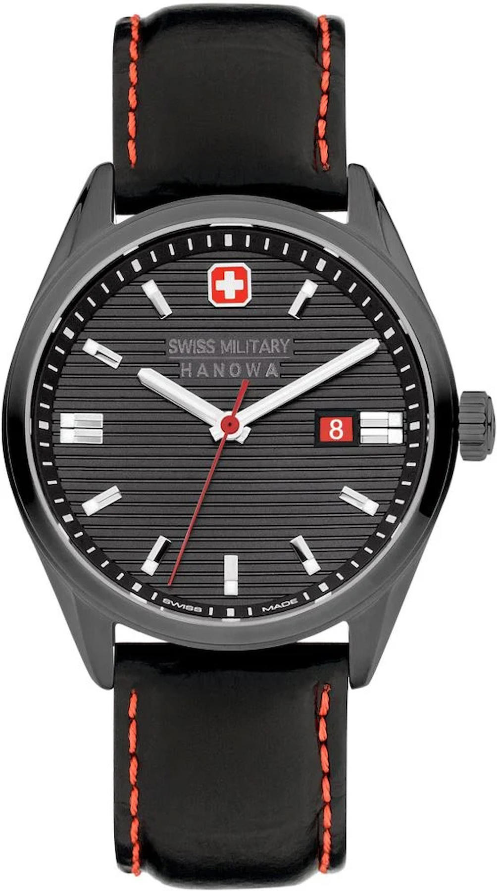 Swiss Military SMWGB2200140 Takvimli 44 mm Siyah Deri Kordon Analog Kol Saati