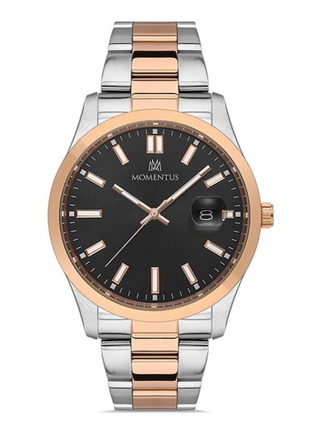 Momentus CM136T-04SR Takvimli 41 mm Gri-Rose Gold Çelik Kordon Analog Erkek Kol Saati