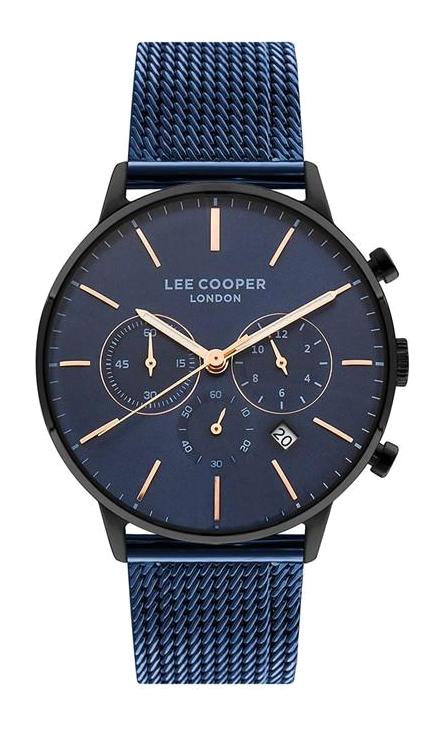 Lee Cooper LC07164.690 Takvimli 44 mm Lacivert Çelik Kordon Analog Erkek Kol Saati