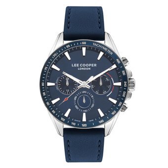 Lee Cooper LC07598.399 Takvimli 44 mm Lacivert Deri Kordon Analog Erkek Kol Saati