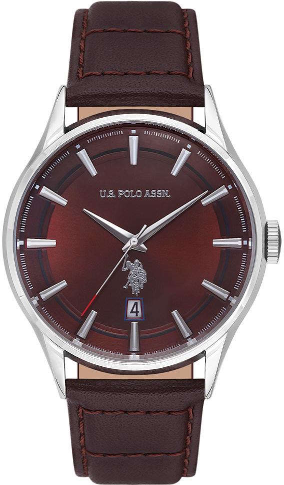 U.S. Polo Assn USPA1013-06 Takvimli 42 mm Kahverengi Deri Kordon Analog Kol Saati