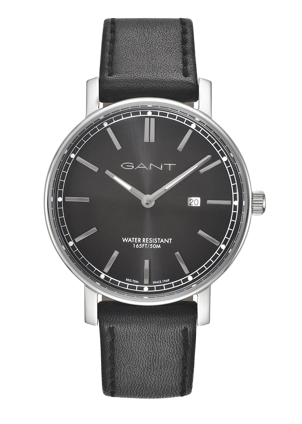 Gant GT006001 Takvimli 41-45 mm Siyah Deri Kordon Analog Erkek Kol Saati