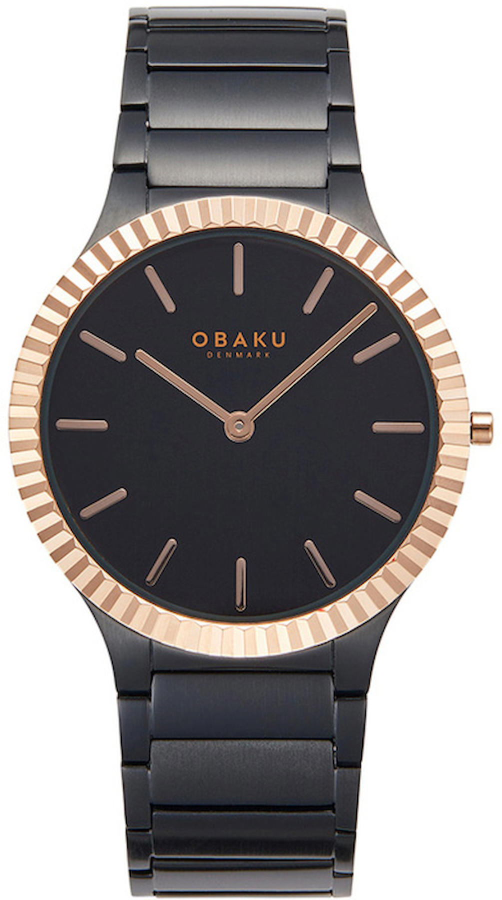 Obaku Denmark V292GXMBSB 40 mm Siyah Çelik Kordon Analog Kol Saati