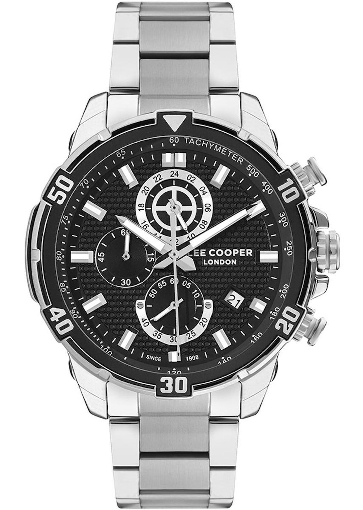 Lee Cooper LC07634.350 Takvimli Metal Kordon Analog Erkek Kol Saati