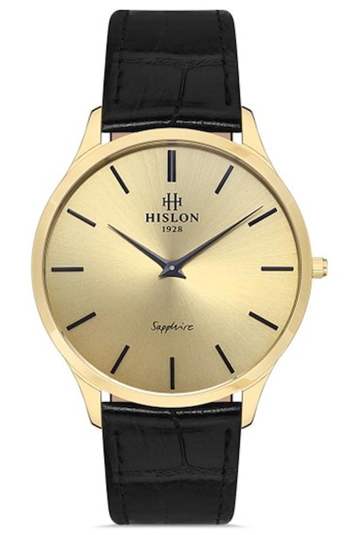 Hislon CL135G-08KG 40 mm Siyah Çelik Kordon Analog Erkek Kol Saati