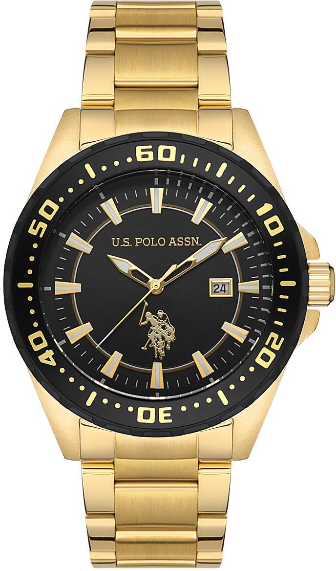 U.S. Polo Assn USPA1041-10 Takvimli 44 mm Altın Çelik Kordon Analog Erkek Kol Saati