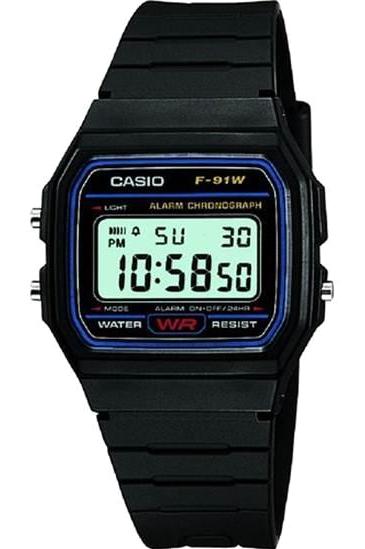 Casio F-91W-1DG Takvimli 33.2 mm Siyah Silikon Kordon Dijital Erkek Kol Saati