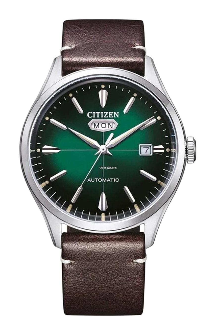 Citizen NH8390-03XE Takvimli Kahverengi Deri Kordon Analog Erkek Kol Saati