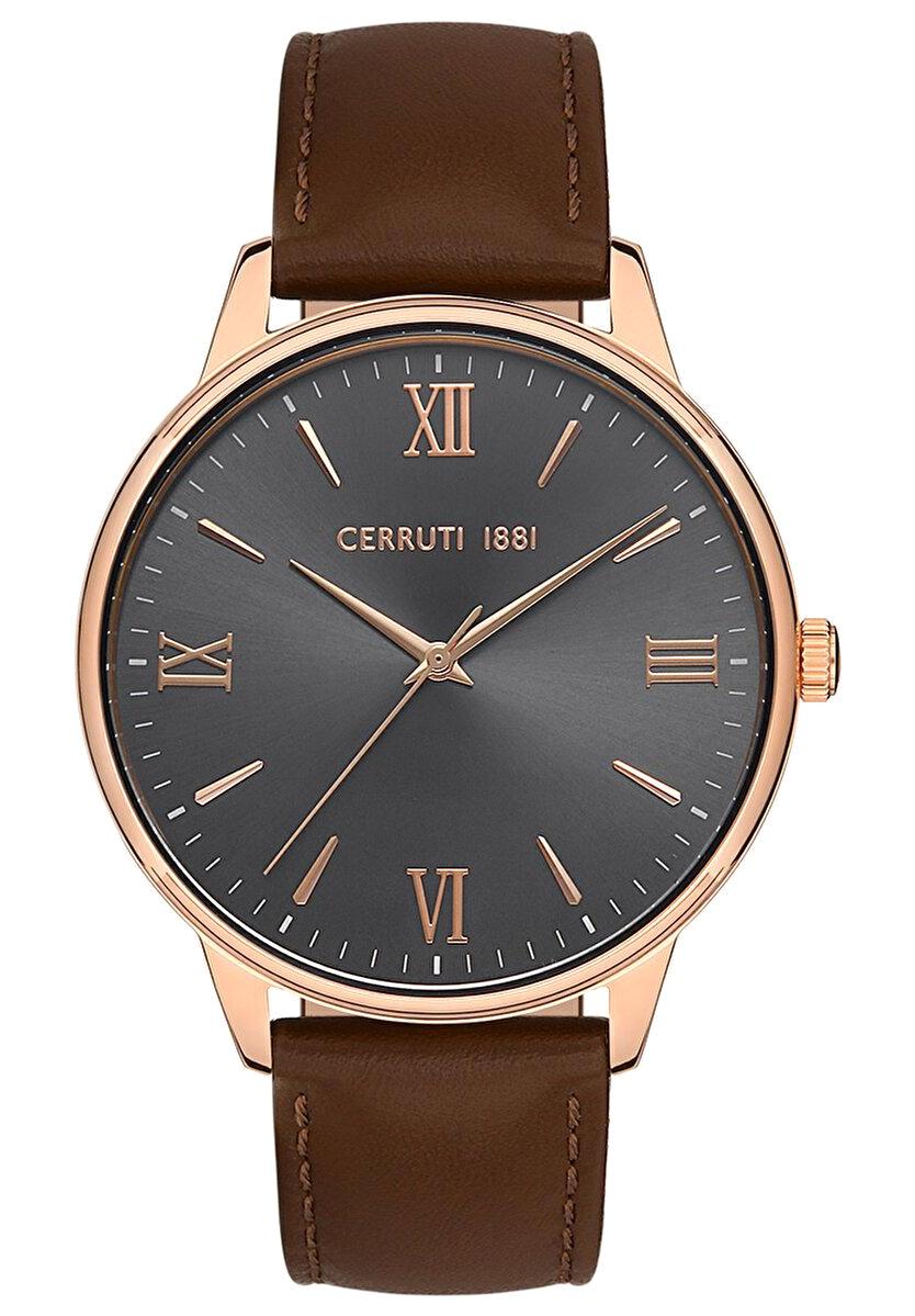 Cerruti 1881 CIWGA2229901 43 mm Kahverengi Deri Kordon Analog Erkek Kol Saati