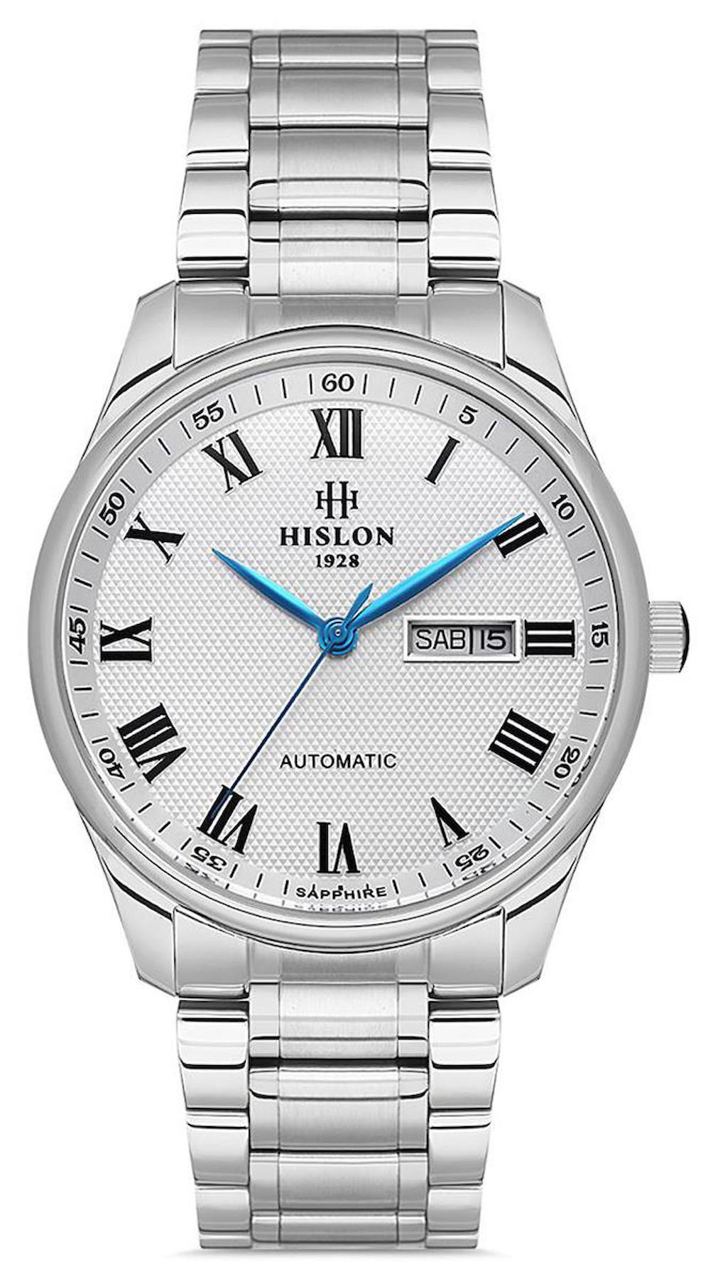 Hislon SD113S-02SS Takvimli Çelik Kordon Analog Erkek Kol Saati