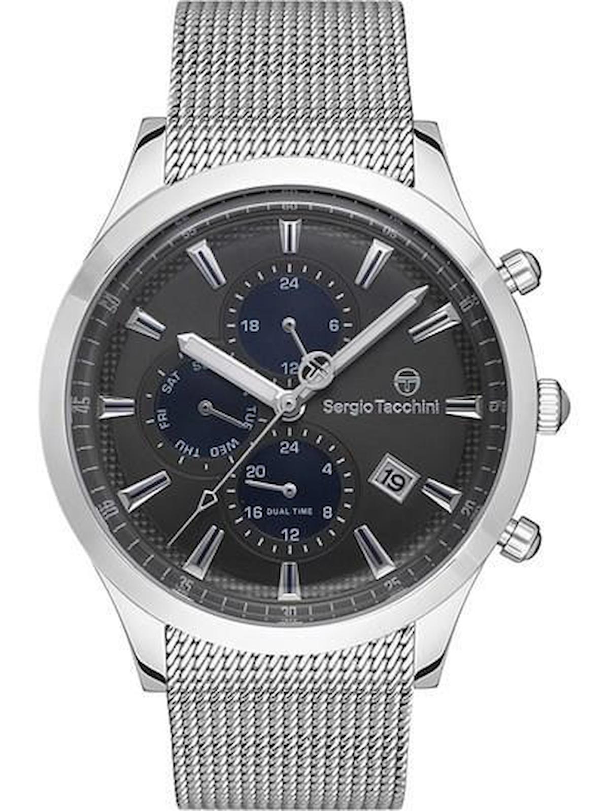 Sergio Tacchini ST.1.10323.1 Takvimli 44 mm Çelik Kordon Analog Erkek Kol Saati