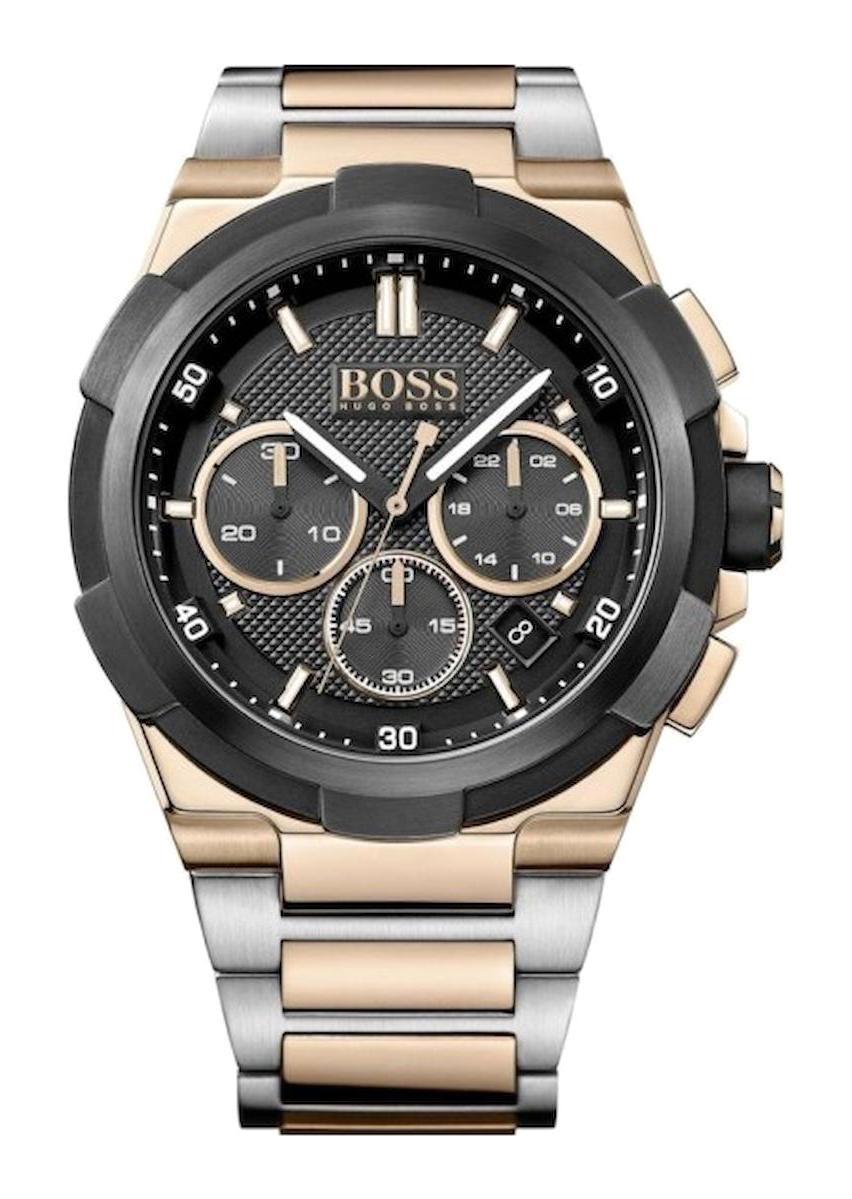 Hugo Boss HB1513358 Pusulalı Takvimli 44 mm Gri-Rose Gold Çelik Kordon Analog Erkek Kol Saati