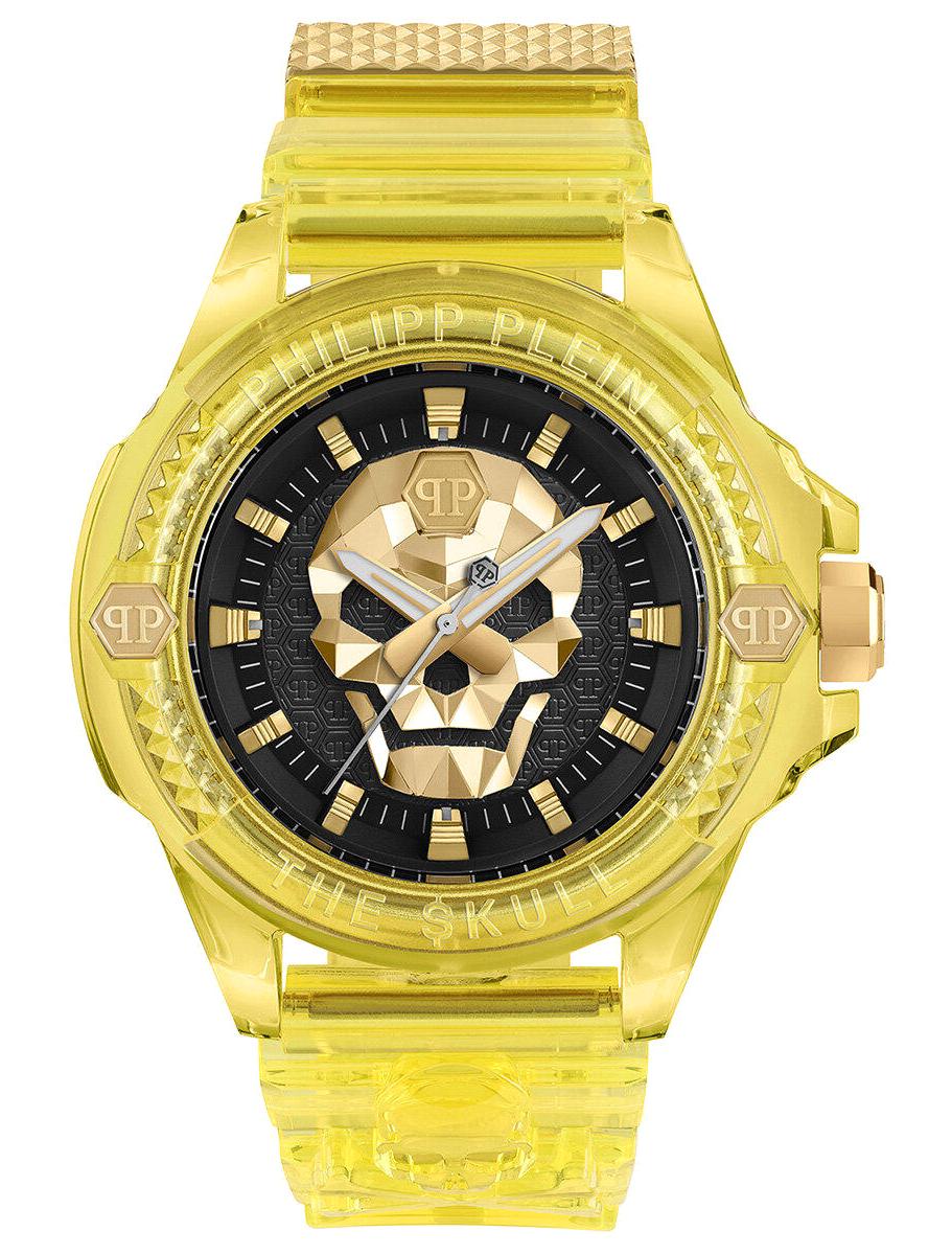 Philipp Plein PWWAA0123 44 mm Sarı Silikon Kordon Analog Erkek Kol Saati