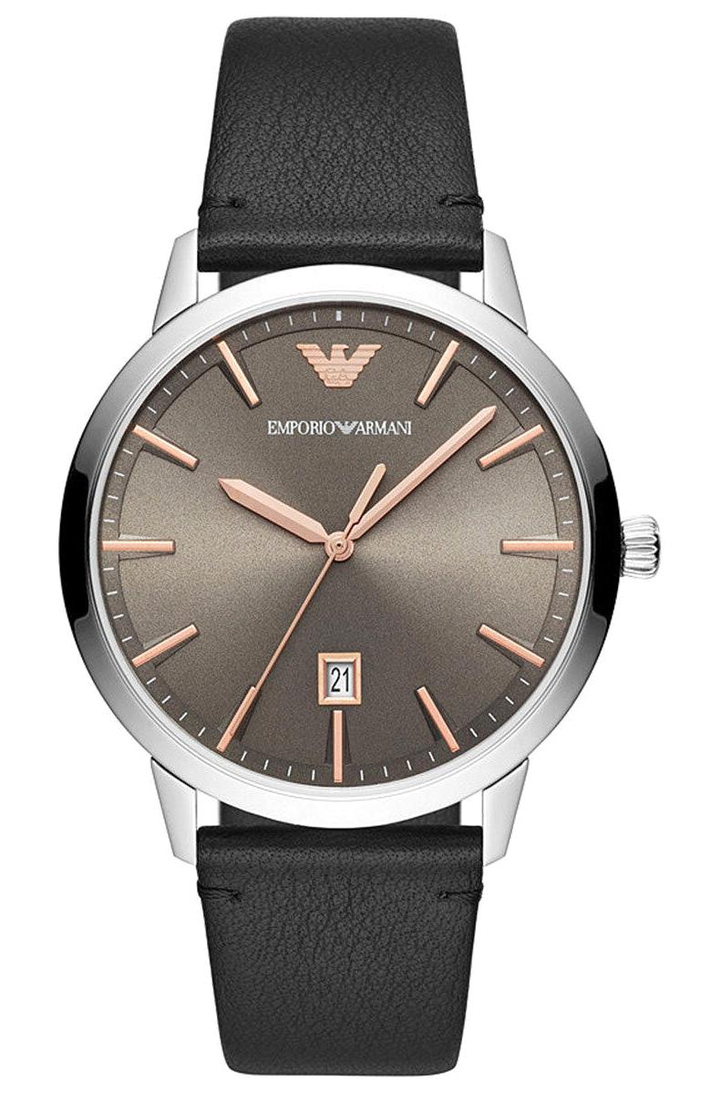 Emporio Armani AR11277 RUGGERO Takvimli 42 mm Siyah Deri Kordon Analog Erkek Kol Saati