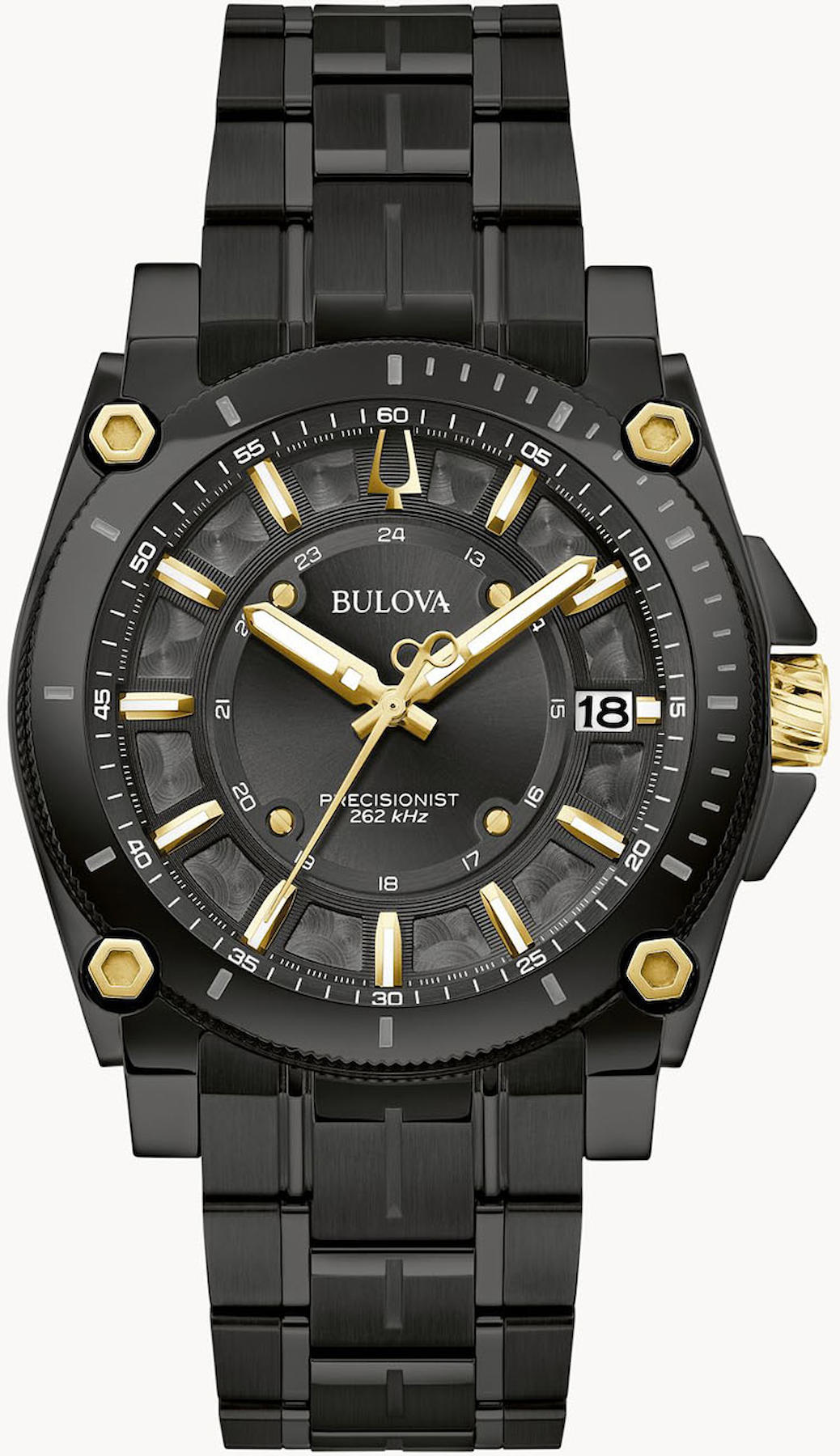 Bulova 98B408 Takvimli 40 mm Siyah Çelik Kordon Analog Kol Saati