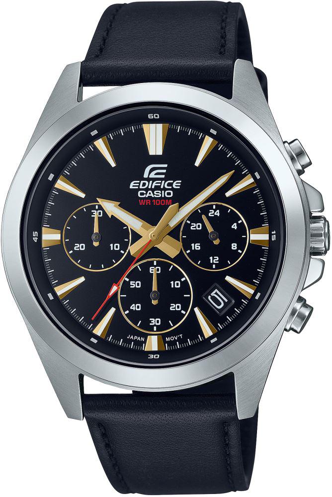 Casio EFV-630L-1AVUDF Takvimli 43.9 mm Siyah Deri Kordon Analog Kol Saati