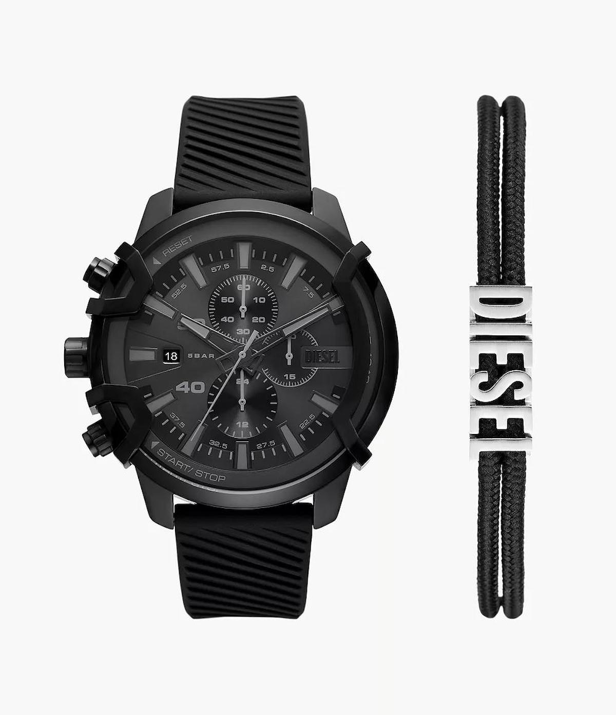 Diesel DZ4650SET Takvimli 42 mm Siyah Plastik Kordon Analog Erkek Kol Saati