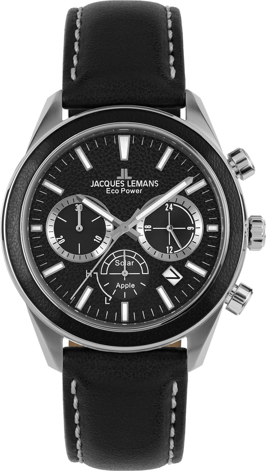 Jacques Lemans 1-2115A Pusulalı Takvimli 44 mm Siyah Deri Kordon Analog Kol Saati