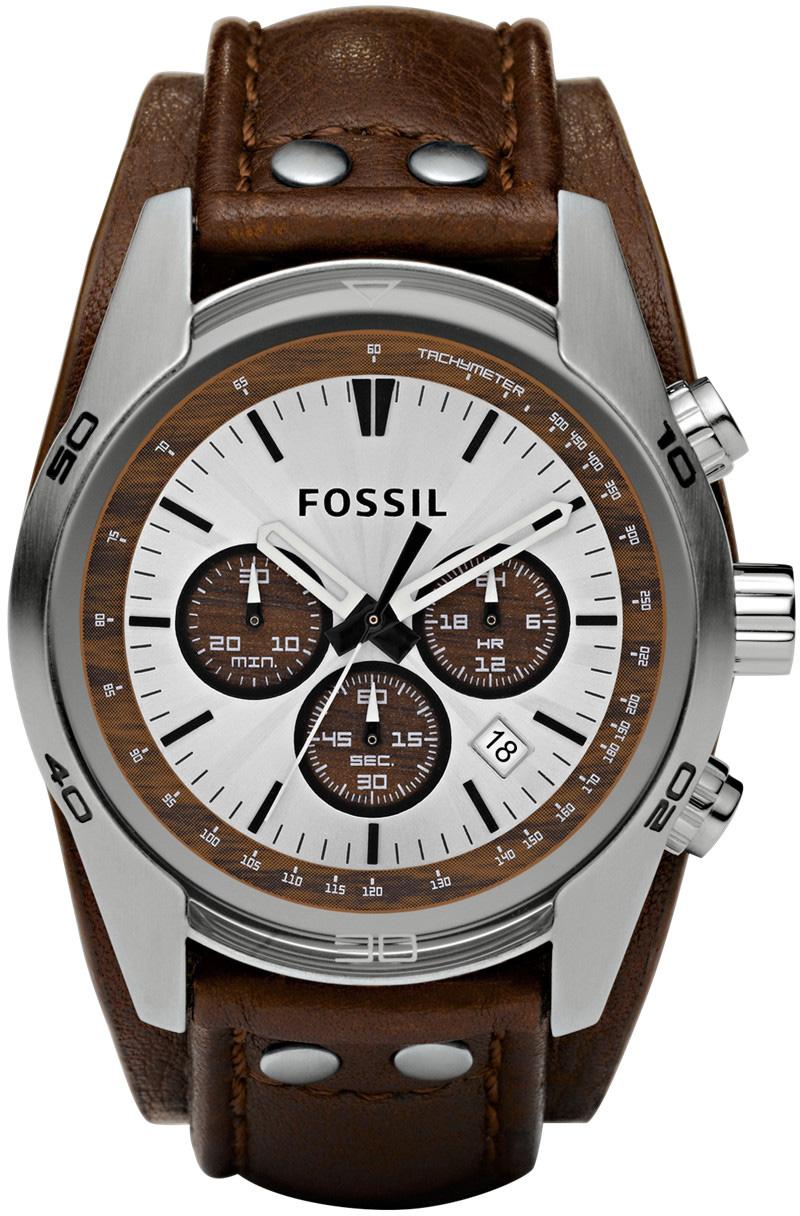 Fossil FCH2565 Takvimli 45 mm Kahverengi Deri Kordon Analog Erkek Kol Saati