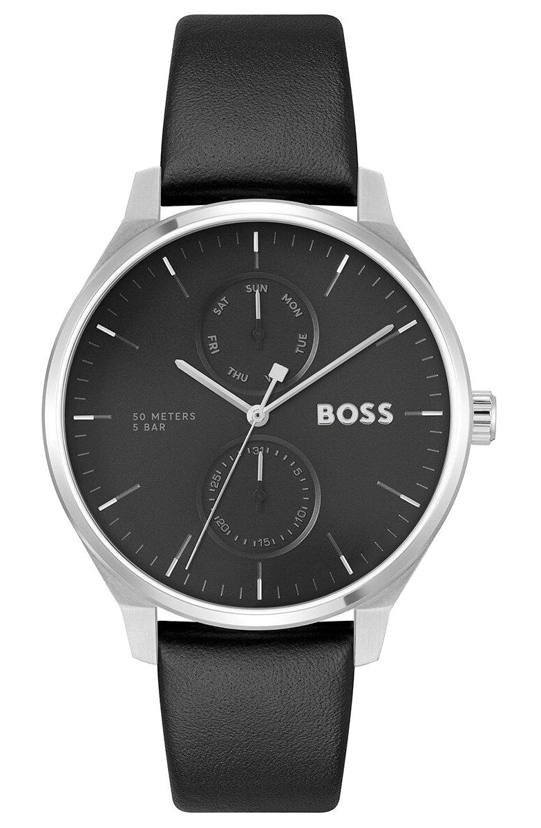 Boss Watches HB1514102 Takvimli 43 mm Siyah Deri Kordon Analog Erkek Kol Saati