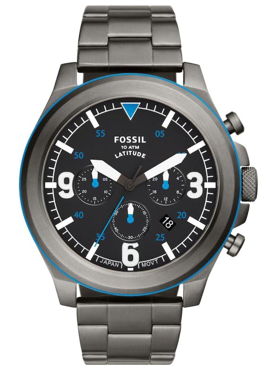 Fossil FS5753 Takvimli 50 mm Füme Çelik Kordon Analog Erkek Kol Saati