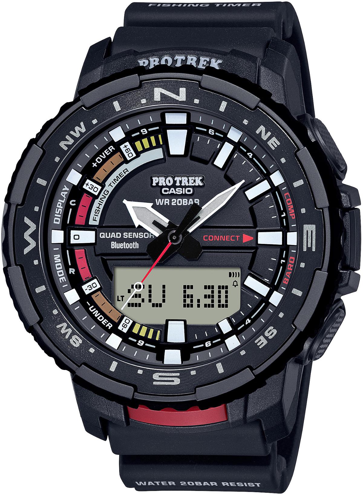 Casio PRT-B70-1DR Takvimli Siyah Silikon Kordon Analog Erkek Kol Saati