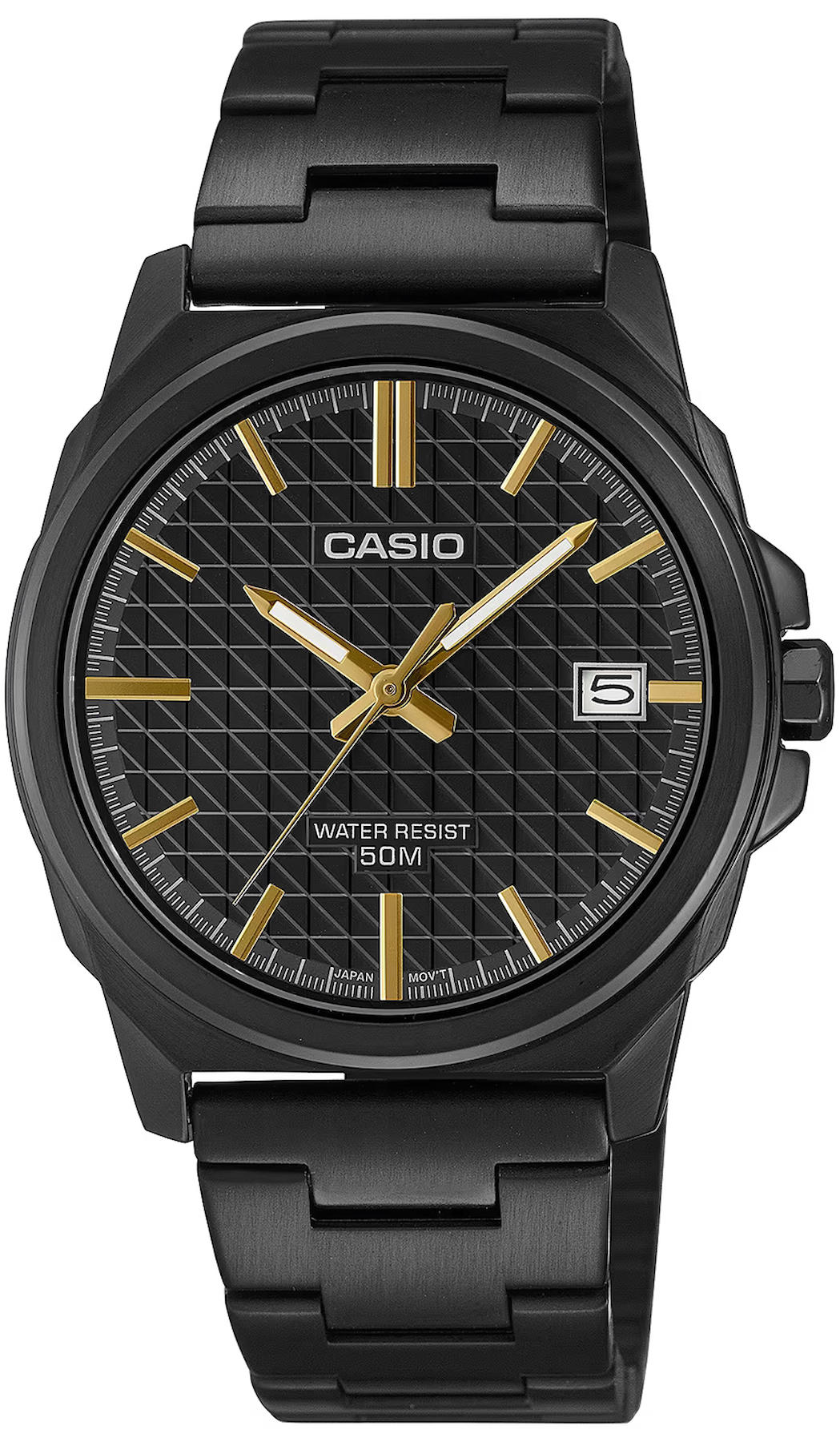 Casio MTP-E720B-1AVDF Takvimli 38 mm Siyah Çelik Kordon Analog Erkek Kol Saati