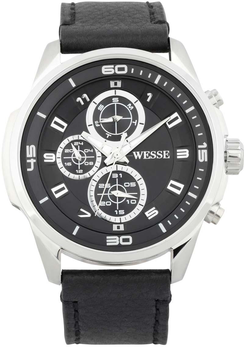 Wesse WWG400103L Pusulalı Takvimli 40 mm Siyah Deri Kordon Analog Kol Saati