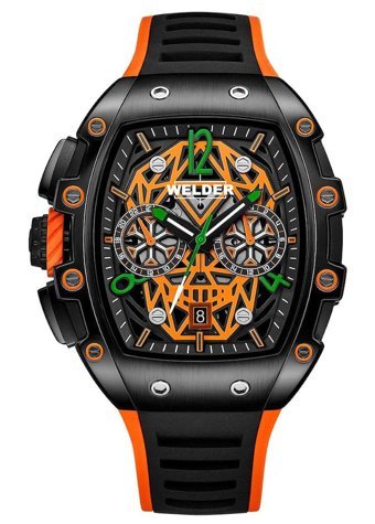 Welder Watch WRM2017 Pusulalı Takvimli 44 mm Siyah Silikon Kordon Analog Erkek Kol Saati