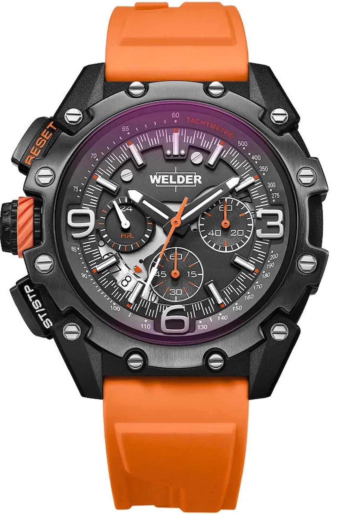 Welder Watch WWRR1003 Pusulalı Takvimli 46 mm Turuncu Silikon Kordon Analog Erkek Kol Saati