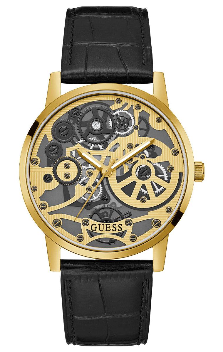 Guess GUGW0570G1 42 mm Siyah Deri Kordon Analog Erkek Kol Saati