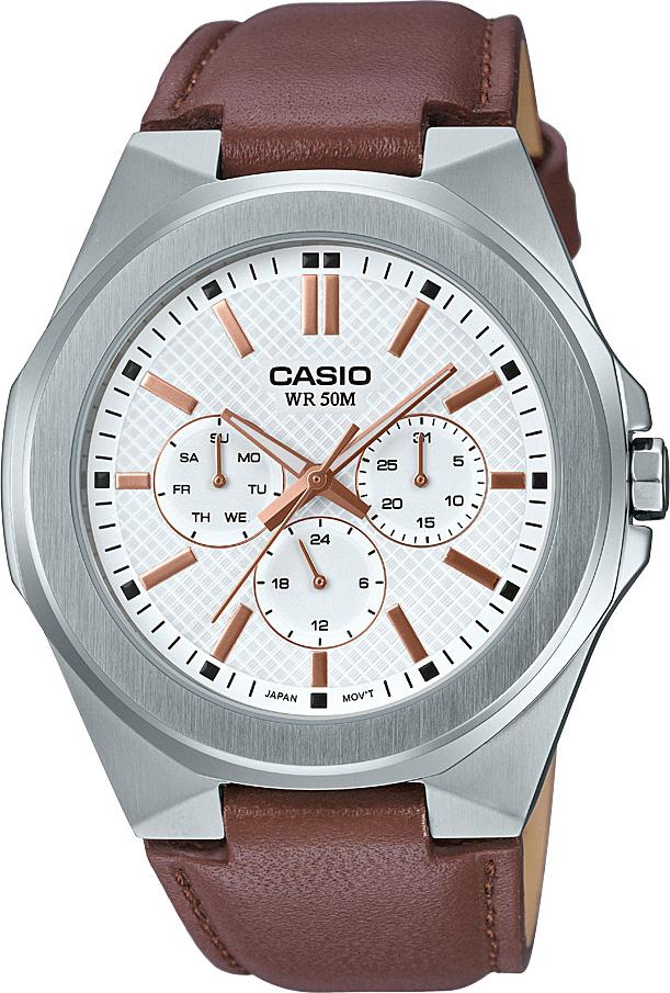 Casio MTP-SW330L-7A Takvimli 44 mm Kahverengi Deri Kordon Analog Kol Saati