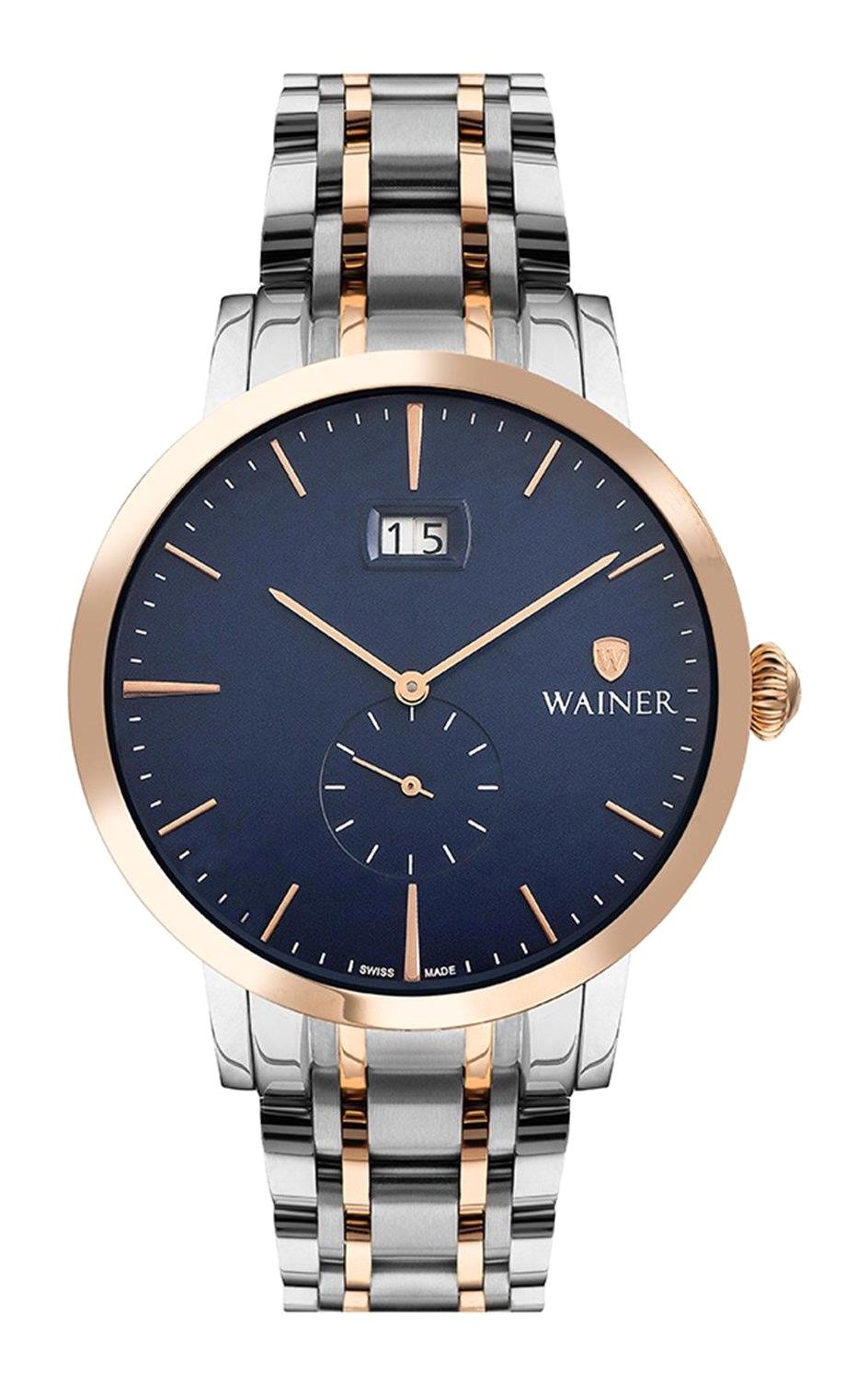 Wainer WA.01881-B Takvimli 44 mm Altın-Çelik Kordon Analog Erkek Kol Saati