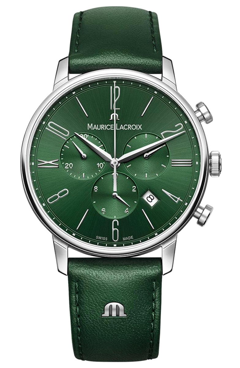 Maurice Lacroix EL1098SS005620-5 Takvimli 40 mm Yeşil Çelik Kordon Analog Erkek Kol Saati