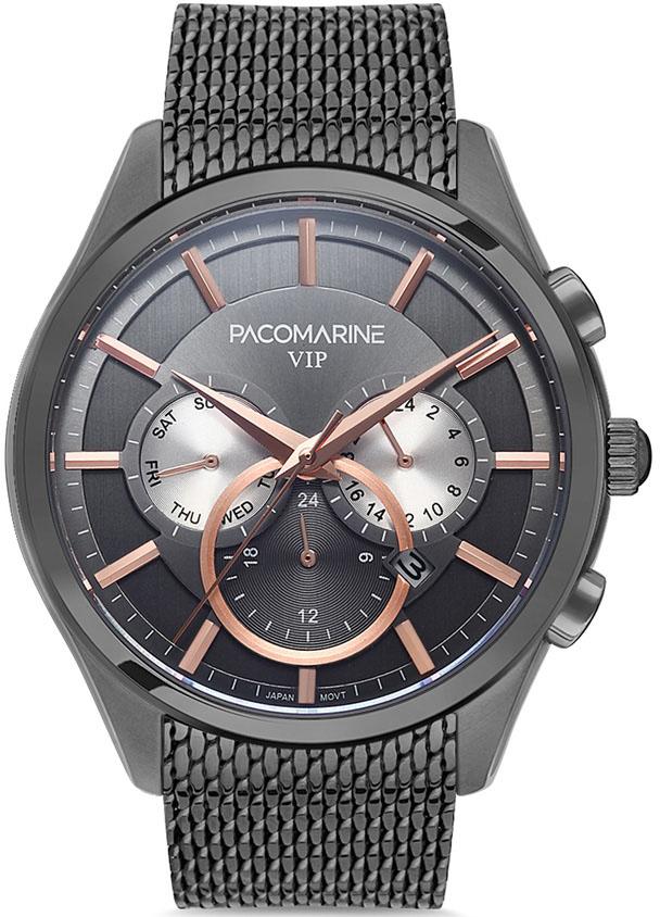 Pacomarine PM.88002.05E Takvimli 42 mm Çelik Kordon Analog Kol Saati