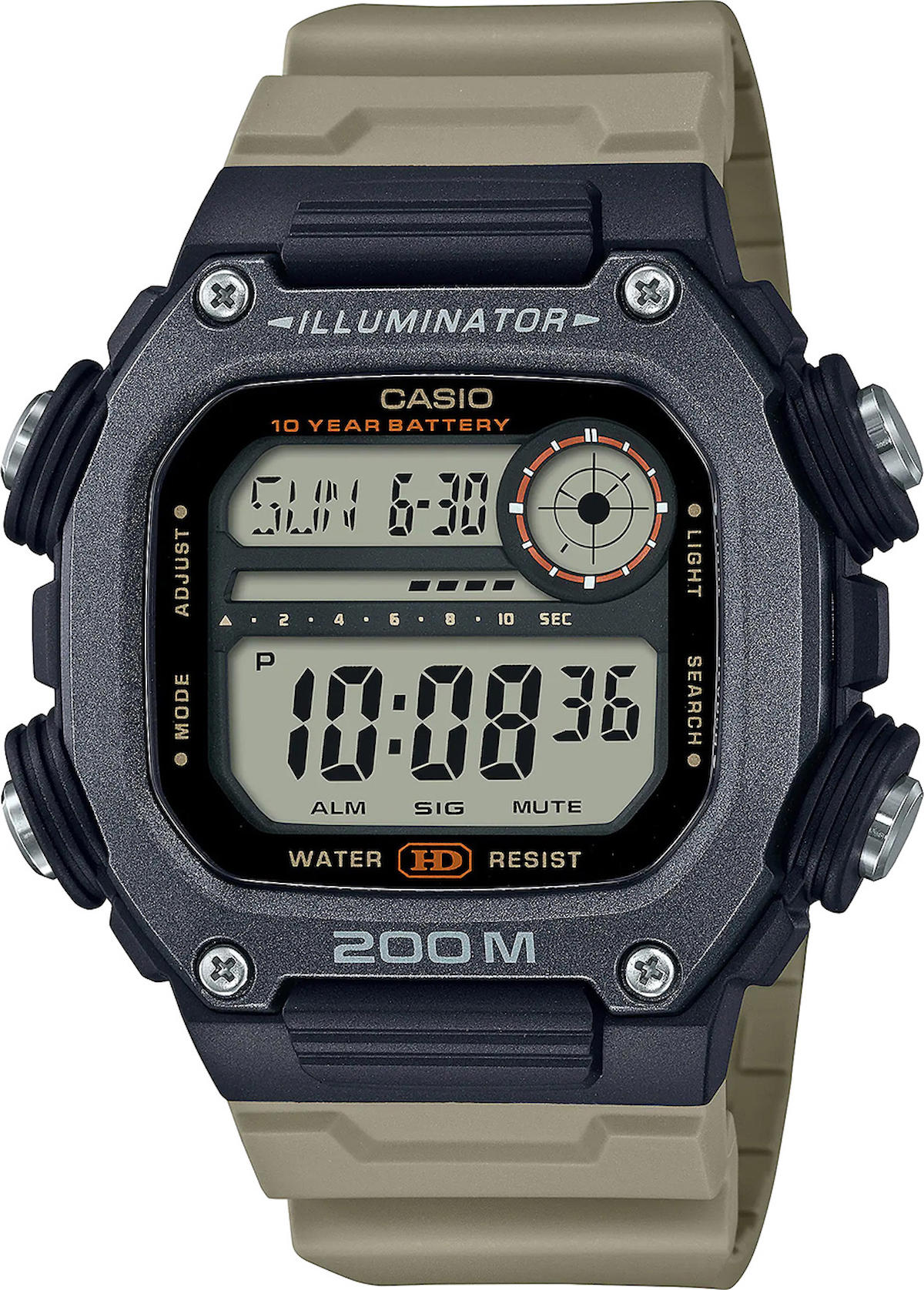 Casio DW-291HX-5A Takvimli 50.4 mm Yeşil Silikon Kordon Dijital Kol Saati