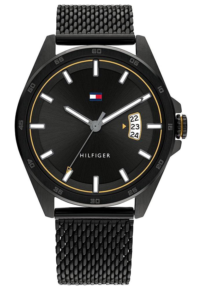 Tommy Hilfiger TH1791913 Takvimli 44 mm Siyah Çelik Kordon Analog Erkek Kol Saati