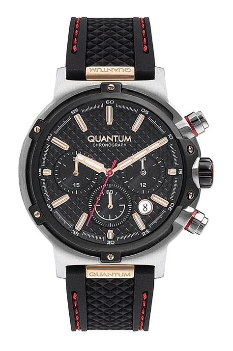 Quantum HNG956.351 Takvimli 44 mm Siyah Silikon Kordon Analog Erkek Kol Saati