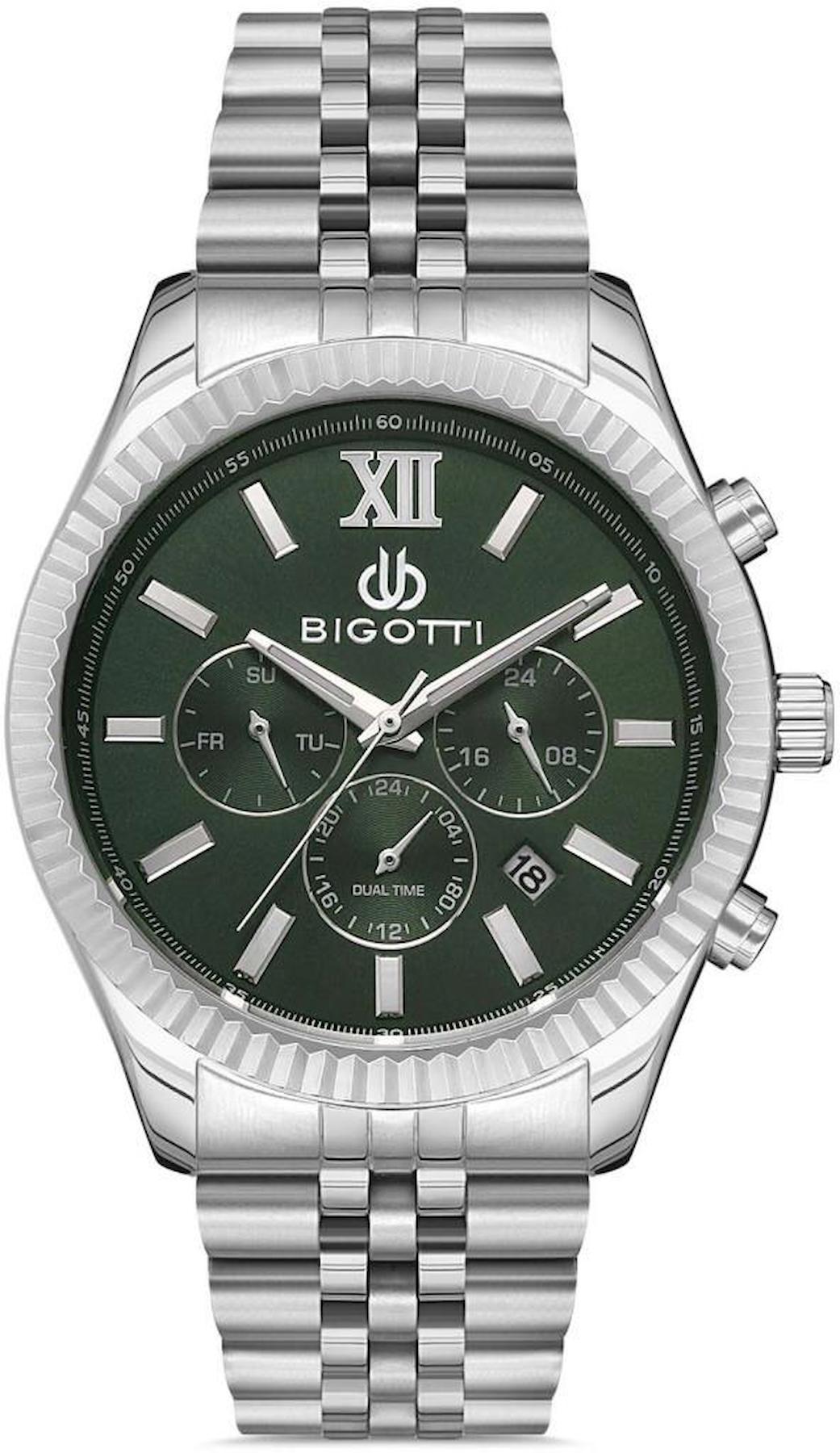 Bigotti BG.1.10296.2 Takvimli 44 mm Çelik Kordon Analog Erkek Kol Saati