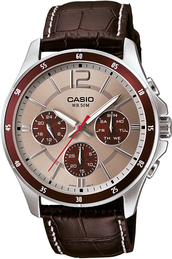 Casio MTP-1374L-7A1VDF Takvimli 44 mm Kahverengi Deri Kordon Analog Kol Saati