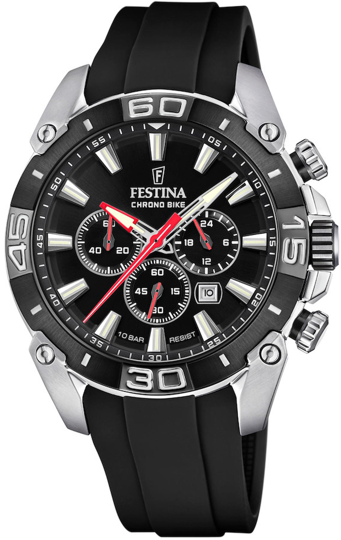 Festina F20544-1 Takvimli 45 mm Siyah Silikon Kordon Analog Kol Saati