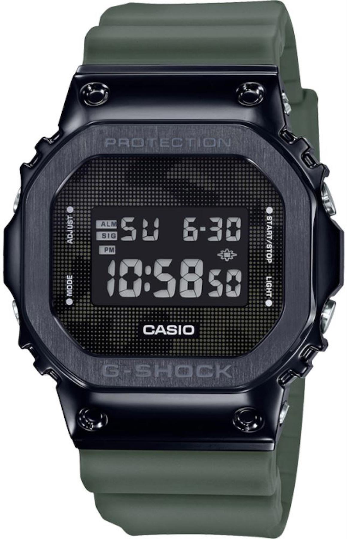 Casio GM-5600B-3DR Takvimli 43 mm Yeşil Silikon Kordon Dijital Erkek Kol Saati