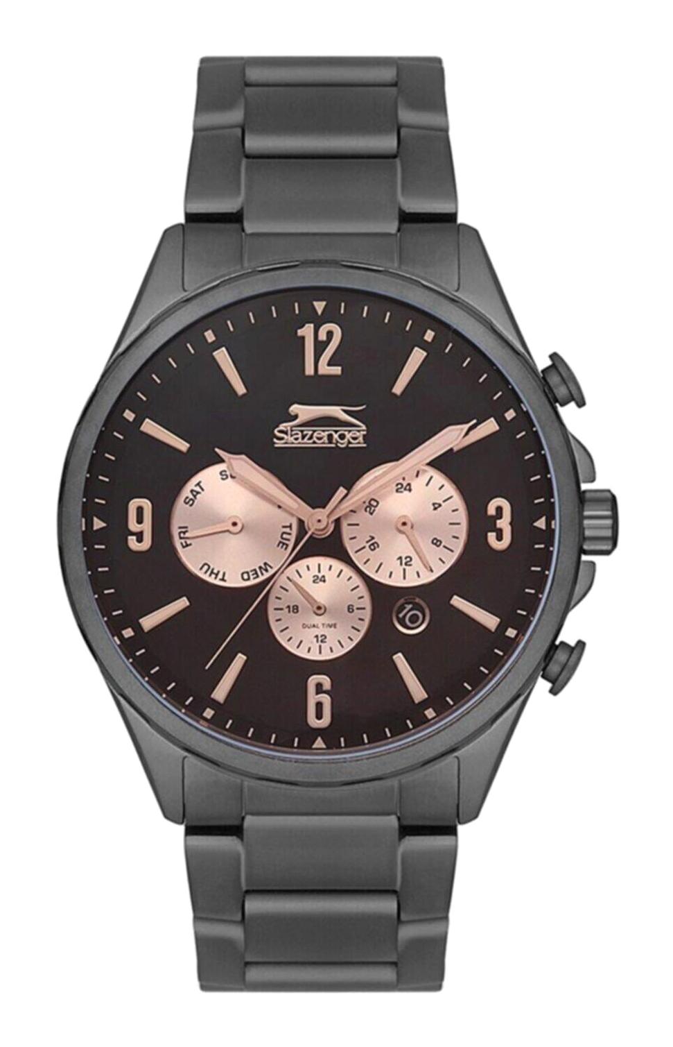 Slazenger SL.09.1837.2.02 Takvimli 46 mm Siyah Çelik Kordon Analog Erkek Kol Saati