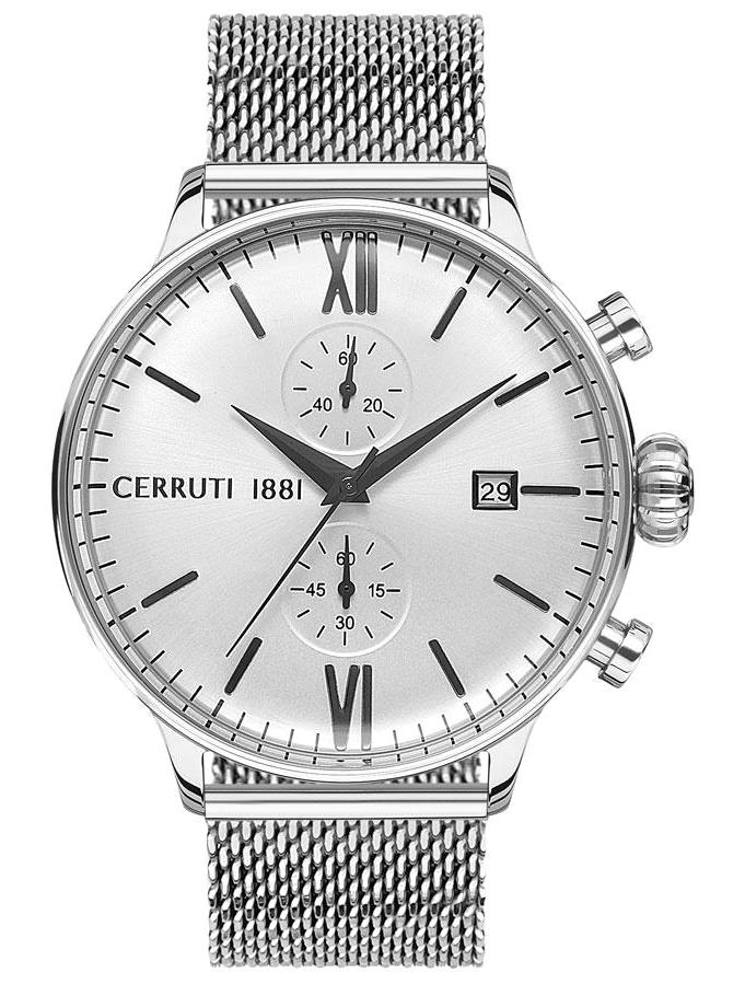 Cerruti 1881 CRA178SN04AMS Takvimli 44 mm Çelik Kordon Analog Erkek Kol Saati