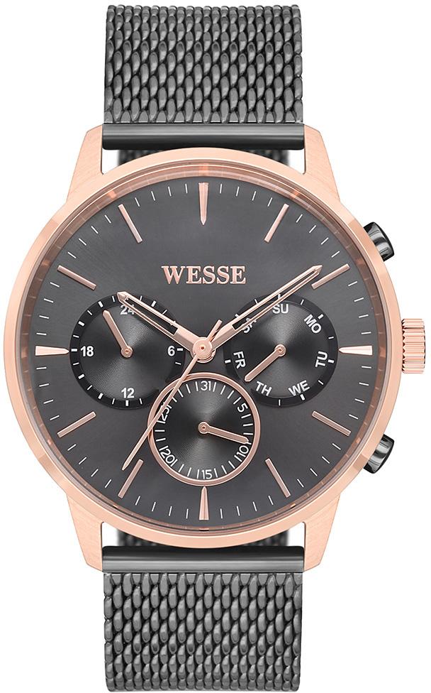 Wesse WWG800501MA 43 mm Füme Çelik Kordon Analog Erkek Kol Saati