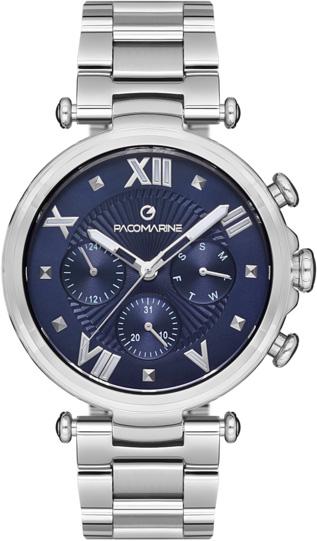 Pacomarine PM.61299.05 Takvimli 42 mm Çelik Kordon Analog Kol Saati