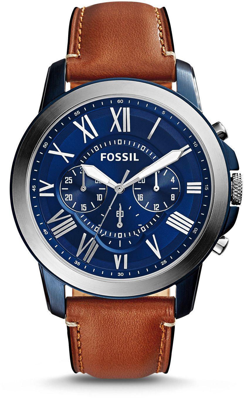 Fossil FS5151 Takvimli 44 mm Kahverengi Deri Kordon Analog Erkek Kol Saati