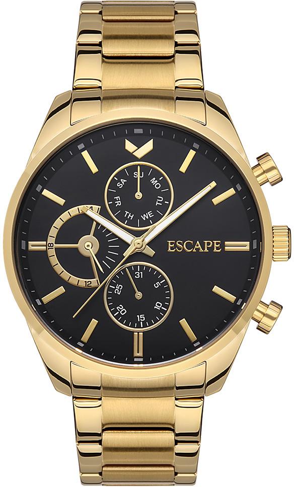 Escape ESCP100607 Takvimli 44 mm Altın Çelik Kordon Analog Erkek Kol Saati