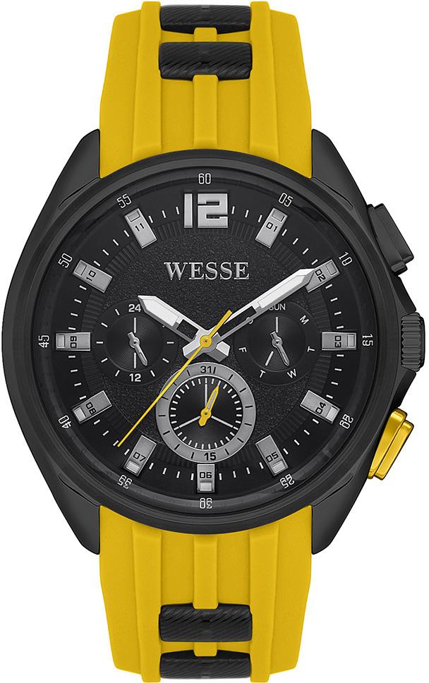 Wesse WWG401905 Pusulalı Takvimli 47 mm Siyah - Sarı Plastik Kordon Analog Erkek Kol Saati