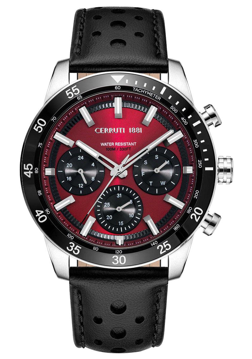 Cerruti 1881 CIWGF0007602 Takvimli 44 mm Siyah Deri Kordon Analog Erkek Kol Saati